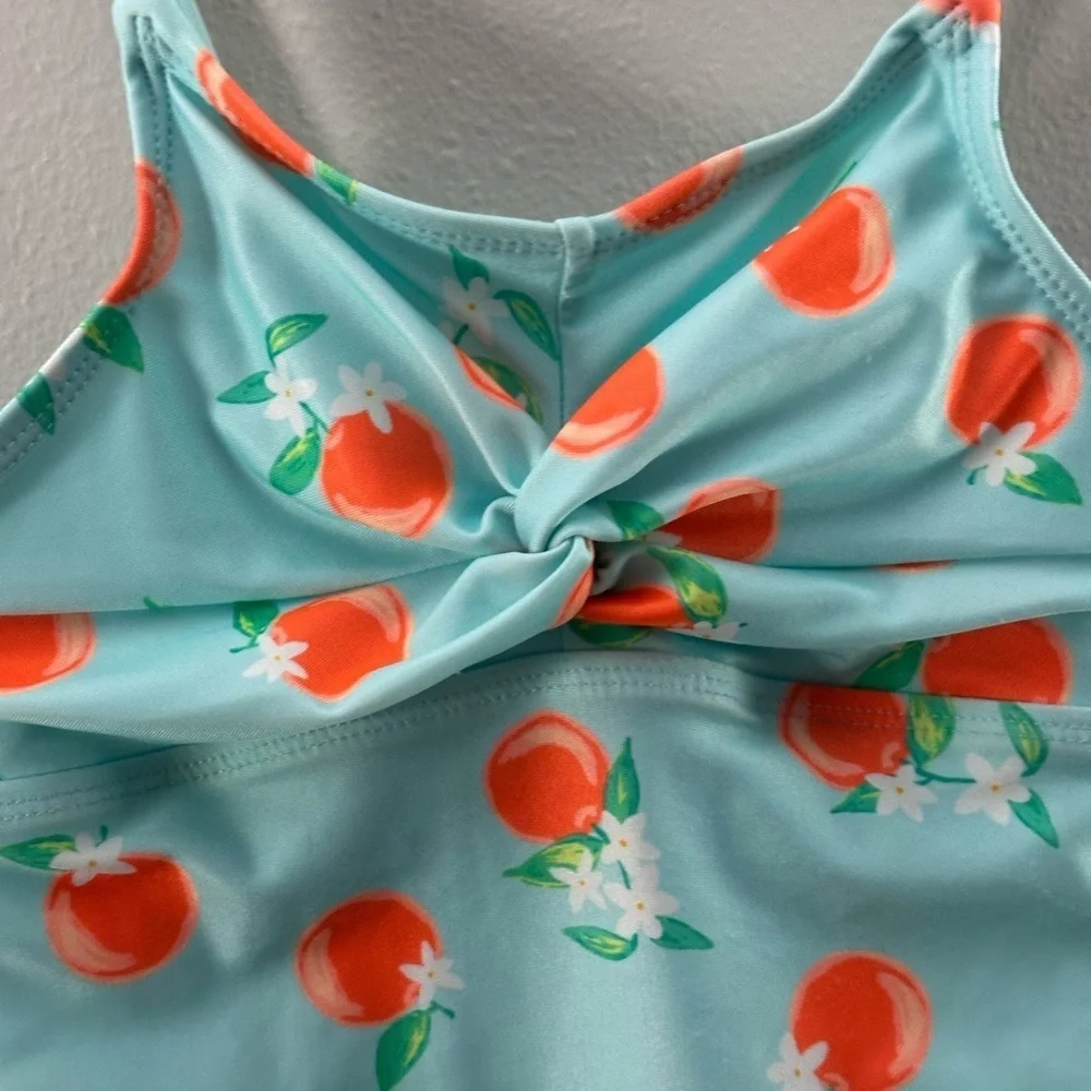 Wonder Nation Girls Blue Orange Print Summer Swimsuit size M(7-8)‎